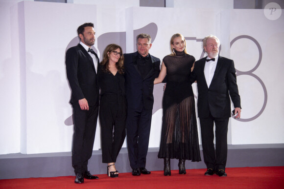 Ben Affleck;Nicole Holofsener;Ridley Scott;Jodie Comer;Matt Damon - Première de "The Last Duel" lors du festival international du film de Venise (La Mostra), le 10 septembre 2021.