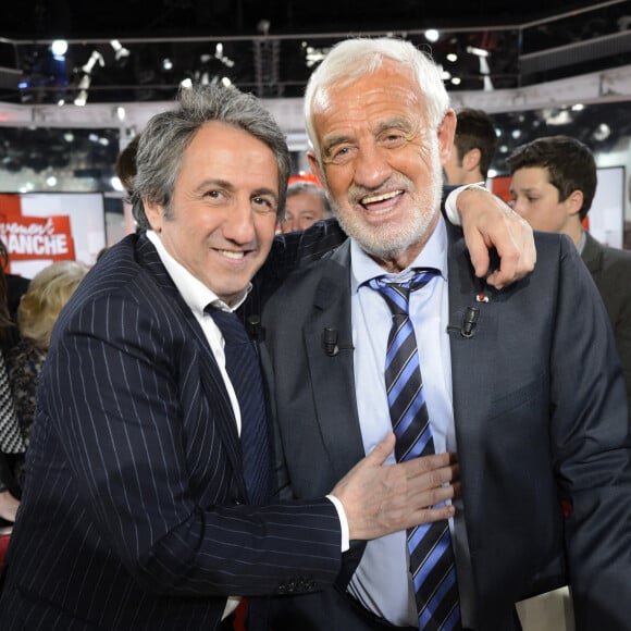 Richard Anconina, Jean-Paul Belmondo - Enregistrement de l'emission "Vivement Dimanche" a Paris. © Coadic Guirec / Bestimage 