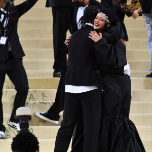 Rihanna et son compagnon ASAP Rocky - Soirée du Met Gala (Met Ball) 2021 "Celebrating In America: A Lexicon Of Fashion" au Metropolitan Museum of Art à New York, le 13 septembre 2021.