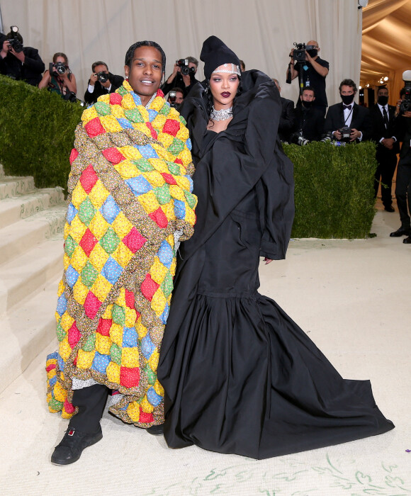 Rihanna et son compagnon ASAP Rocky - Soirée du Met Gala (Met Ball) 2021 "Celebrating In America: A Lexicon Of Fashion" au Metropolitan Museum of Art à New York, le 13 septembre 2021.