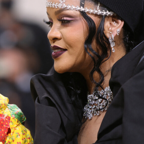 Rihanna et son compagnon ASAP Rocky - Soirée du Met Gala (Met Ball) 2021 "Celebrating In America: A Lexicon Of Fashion" au Metropolitan Museum of Art à New York, le 13 septembre 2021.