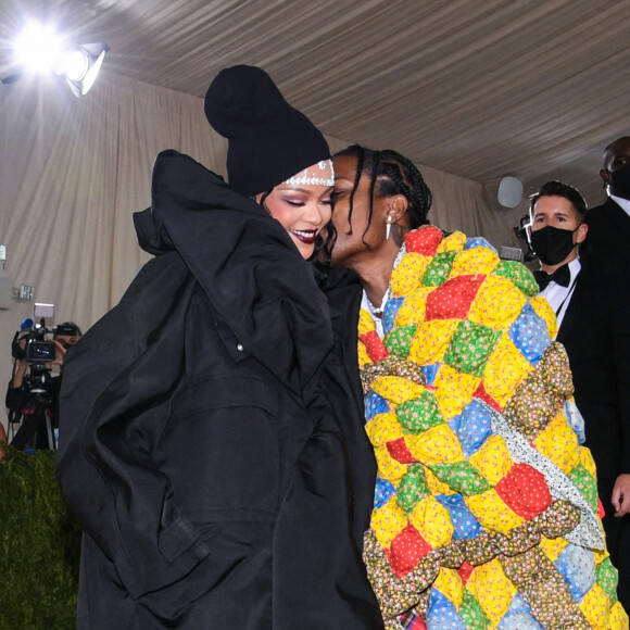 Rihanna et son compagnon ASAP Rocky - Soirée du Met Gala (Met Ball) 2021 "Celebrating In America: A Lexicon Of Fashion" au Metropolitan Museum of Art à New York, le 13 septembre 2021.