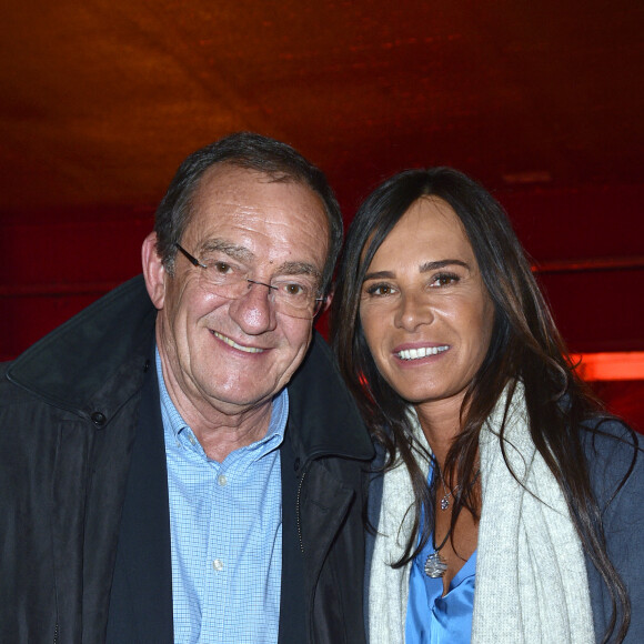 Jean-Pierre Pernaut et sa femme Nathalie Marquay assistent au One Woman Show de l'humoriste Elodie Poux "Le syndrome du Playmobil" au Casino de Paris, France, le 15 avril 2019. © Giancarlo Gorassini/Bestimage 