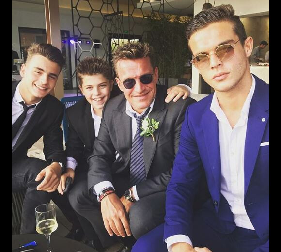Benjamin Castaldi et ses trois fils, Simon, Julien et Enzo - Instagram, avril 2018