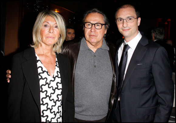 Marc Francelet et son épouse avec Philippe Aim - Soirée pour le lancement de la carte PCS Mastercard au Plaza Athénée, Paris.
