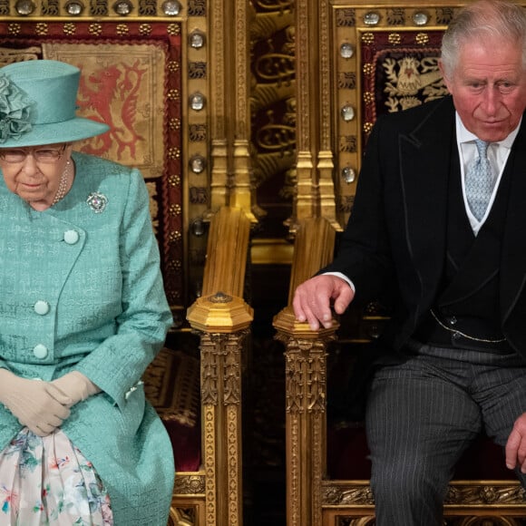 Le prince Charles, prince de Galles, la reine Elisabeth II d'Angleterre - Arrivée de la reine Elizabeth II et discours à l'ouverture officielle du Parlement à Londres le 19 décembre 2019.