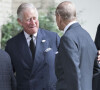 Le prince Charles, prince de Galles, la reine Elisabeth II d'Angleterre et le prince Philip, duc d'Edimbourg à Londres.