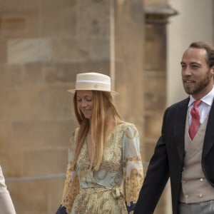 James Middleton et sa compagne Alizee Thevenet - Mariage de Lady Gabriella Windsor avec Thomas Kingston dans la chapelle Saint-Georges du château de Windsor le 18 mai 2019.