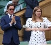La princesse Beatrice d'York (enceinte) et son mari Edoardo Mapelli Mozzi au tournoi de Wimbledon au All England Lawn Tennis and Croquet Club à Londres.