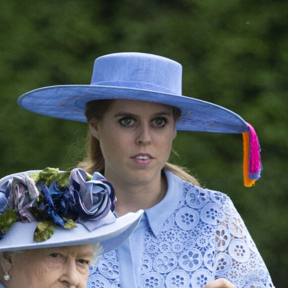 La reine Elisabeth II d'Angleterre et la princesse Beatrice d'York - La famille royale britannique et les souverains néerlandais lors de la première journée des courses d'Ascot 2019, à Ascot, Royaume Uni, le 18 juin 2019.