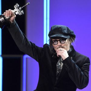 Johnny Depp reçoit un Donostia award sur la scène du 69ème festival international du film de San Sebastian (Saint Sebastien) © Future-Image via ZUMA Press / Bestimage