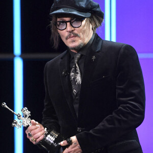 Johnny Depp reçoit un Donostia award sur la scène du 69ème festival international du film de San Sebastian © Future-Image via ZUMA Press / Bestimage 