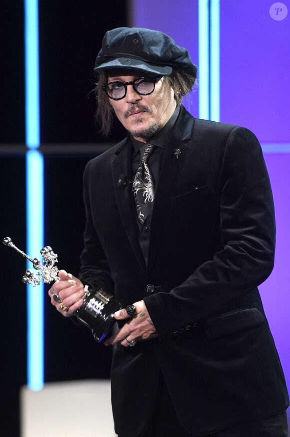 Johnny Depp reçoit un Donostia award sur la scène du 69ème festival international du film de San Sebastian © Future-Image via ZUMA Press / Bestimage 