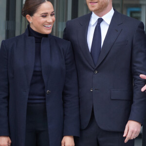 Le prince Harry et sa femme Meghan Markle visitent le One World Trade Center à New York, le 23 septembre 2021. © Sonia Moskowitz Gordon/Zuma Press/Bestimage