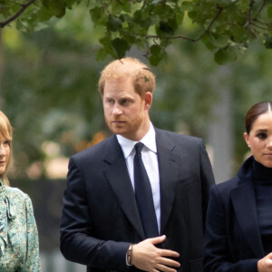 Le prince Harry, duc de Sussex, et Meghan Markle, duchesse de Sussex, à leur arrivée au Mémorial du 11 septembre et au One World Trade Center à New York. Le 23 septembre 2021