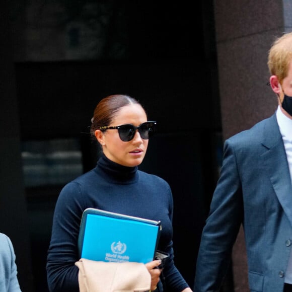 Le prince Harry, duc de Sussex, et sa femme Meghan Markle ont été aperçus dans les rues de New York, le 23 septembre 2021.