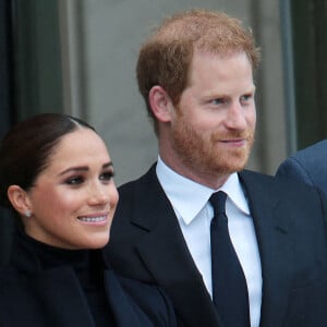 Le prince Harry, duc de Sussex, et sa femme Meghan Markle visitent le One World Trade Center à New York City, New York, le 23 septembre 2021.