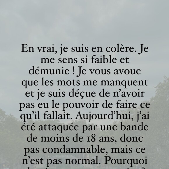 Vaimalama Chaves agressée par 15 hommes à Paris : les yeux enflés, elle témoigne