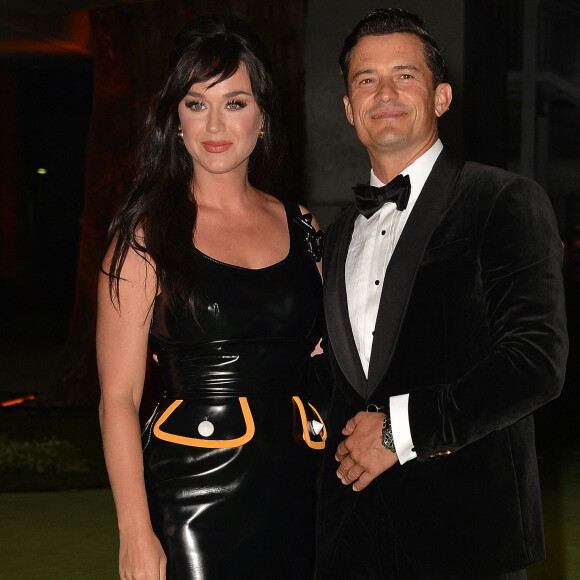 Katy Perry et son fiancé Orlando Bloom - People à la soirée de gala de l'Academy Museum of Motion Pictures à Los Angeles, le 25 septembre 2021. 