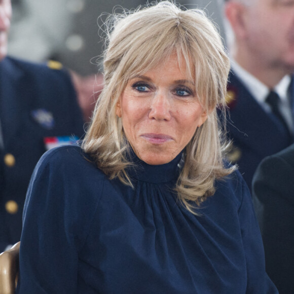 Brigitte Macron, Florence Parly, Geneviève Darrieussecq et Sophie Cluzel - Défilé de "Victoire, on défile !" du styliste Fabio Porliod à l'Hôtel des Invalides à Paris. © Nathan Lainé/Bestimage