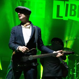 Pete Doherty, en concert avec son groupe The Libertines à l'O2 Academy de Brixton, Londres le 19 décembre 2019.