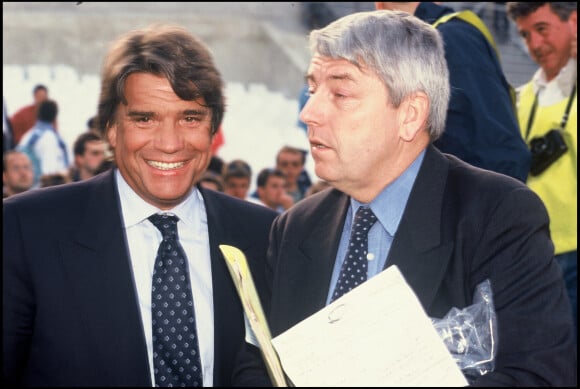 Bernard Tapie et Charles Bietry au stade Vélodrome à  Marseille en 1992