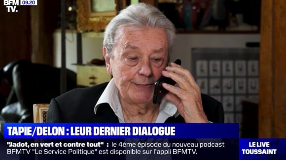 Conversation entre Bernard Tapie et Alain Delon, diffusé sur BFMTV.