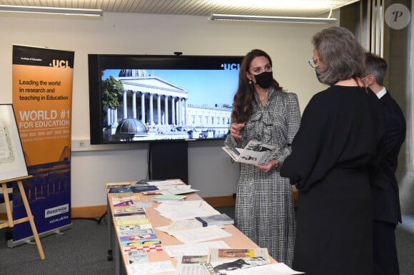 Catherine Middleton (Kate), duchesse de Cambridge, en visite au "University College" de Londres, le 5 octobre 2021.