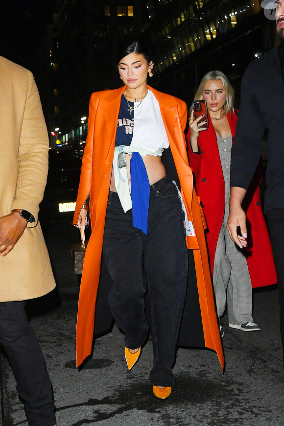 Kylie Jenner, enceinte, va dîner au restaurant à New York City, New York, Etats-Unis.