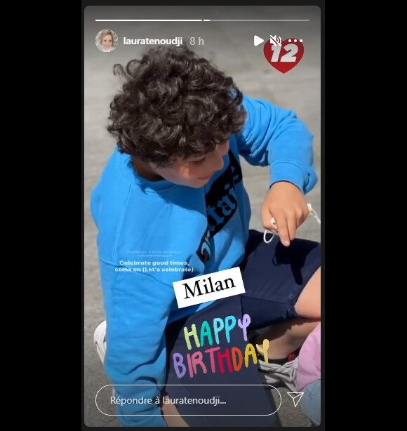 Milan, le fils de Laura Tenoudji, fête ses 12 ans. Instagram. Le 2 août 2021.