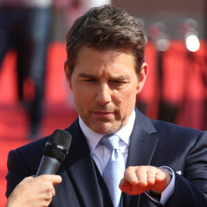 Tom Cruise à l'avant-première mondiale de "Mission: Impossible Fallout" sur la place du Trocadéro à Paris, le 12 juillet 2018. © Coadic Guirec-Denis Guignebourg/Bestimage