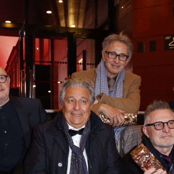 César d'anniversaire pour le Splendide - Marie Anne Chazel, Michel Blanc, Christian Clavier, Thierry Lhermitte, Gérard Jugnot, Josiane Balasko, Bruno Moynot lors de la pressroom (press room) remise des prix lors de la 46ème cérémonie des César à l'Olympia à Paris le 12 mars 2021 © Thomas Samson / Pool / Bestimage