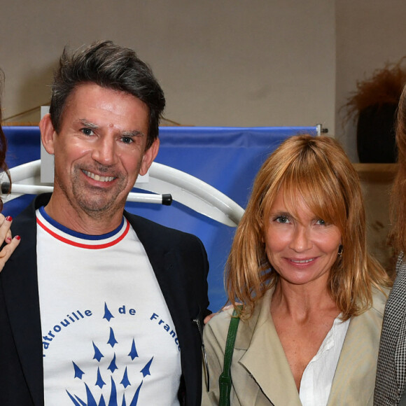 Laurie Cholewa, Christophe Gaigneux (Directeur général de Damart), Axelle Lafont, Sandrine Quétier - Damart lance une collection capsule avec YUJ (1ère marque de vêtements de yoga Française éco-responsable) à Paris le 12 octobre 2021.© Veeren/Bestimage 