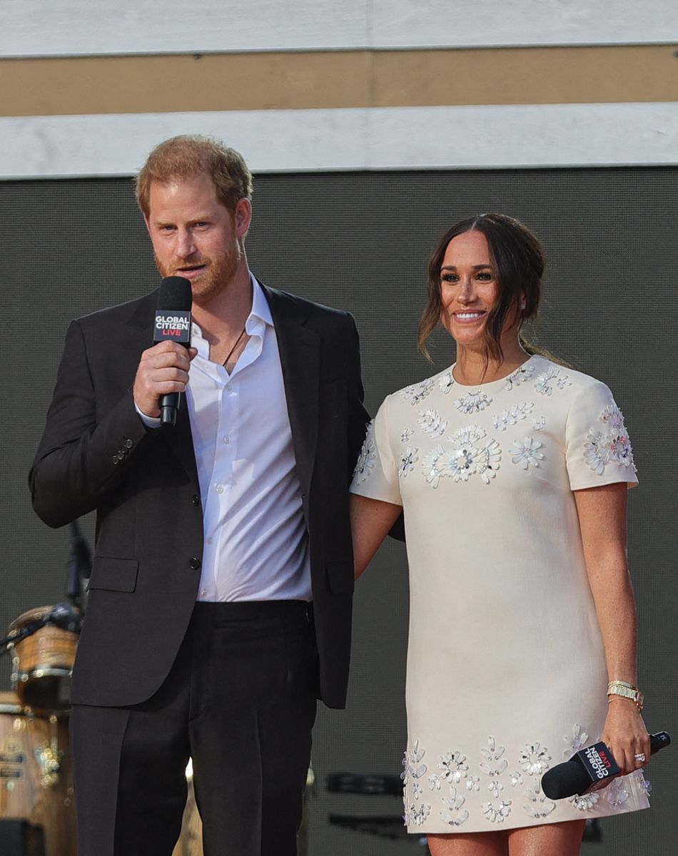 Le prince Harry et son épouse Meghan Markle à New York, lors du concert "Global Citizen Live", le 25 septembre 2021.
