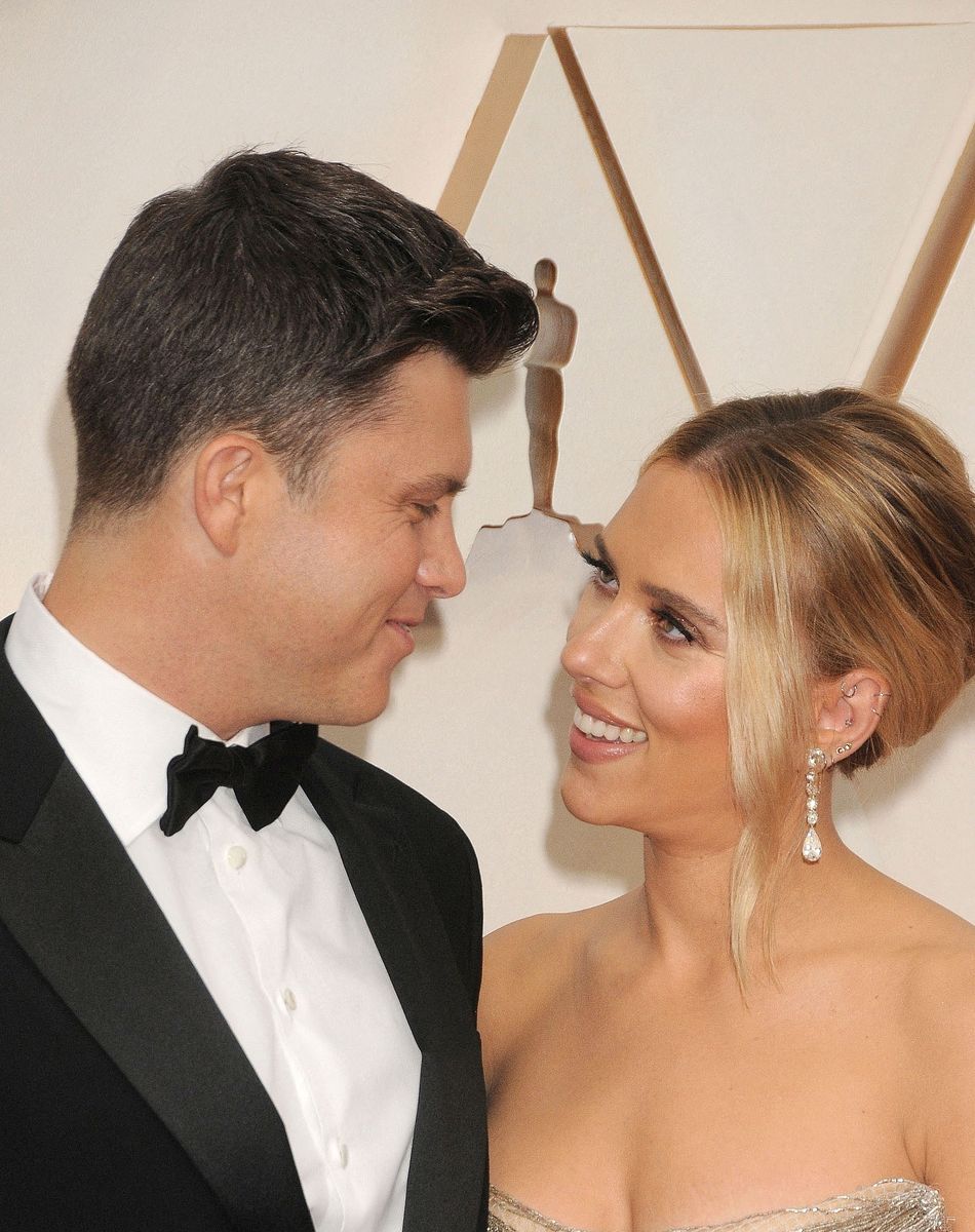 Scarlett Johansson et son fiancé Colin Jost - 92e cérémonie des Oscars au Hollywood and Highland à Los Angeles.
