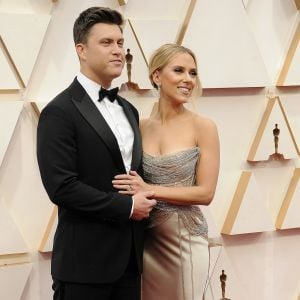 Scarlett Johansson et son fiancé Colin Jost - 92e cérémonie des Oscars 2020 au Hollywood and Highland à Los Angeles, le 9 février 2020.