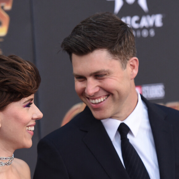 Scarlett Johansson et son compagnon Colin Jost - Première de "Avengers: Infinity War" au théâtre El Capitan à Hollywood, le 23 avril 2018. © Chris Delmas/Bestimage