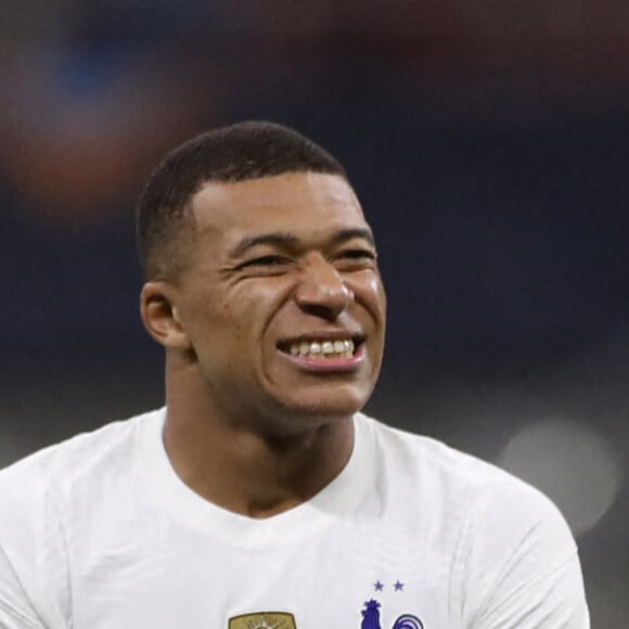 Kylian Mbappé - Football: La France remporte la coupe de la Ligue des Nations en battant l'Espagne 2 buts à 1 à Milan le 10 octobre 2021.