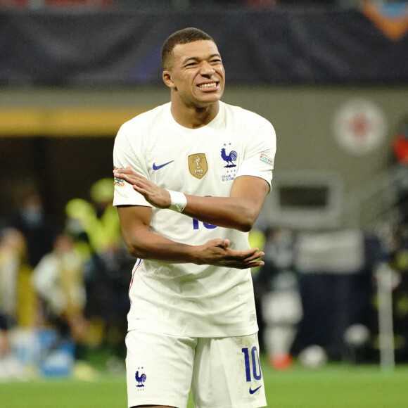 Kylian MBappé (France) - Football: La France remporte la coupe de la Ligue des Nations en battant l'Espagne 2 buts à 1 à Milan le 10 octobre 2021. © Norbert Scanella/Panoramic/Bestimage