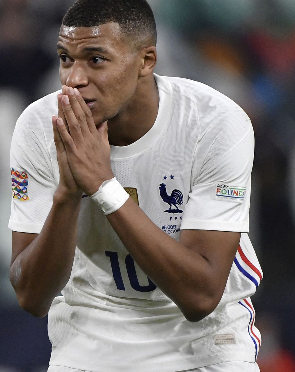 Kylian Mbappe de l'équipe de France - Match de football en ligue des Nations : La France bat la Belgique 3-2 au Juventus Stadium à Turin le 8 octobre 2021. © Inside/Panoramic/Bestimage