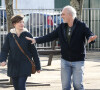 Philippe Poutou et sa femme Béatrice au bureau de vote à l'occasion du premier tour d'élections municipales à Bordeaux
