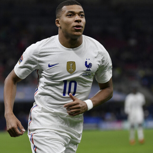 Kylian Mbappé - Football: La France remporte la coupe de la Ligue des Nations en battant l'Espagne 2 buts à 1 à Milan le 10 octobre 2021. © Inside/Panoramic/Bestimage