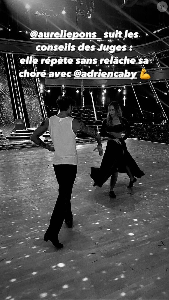 Aurélie Pons et Adrien Caby lors des répétitions du 5ème prime de "Danse avec les stars".