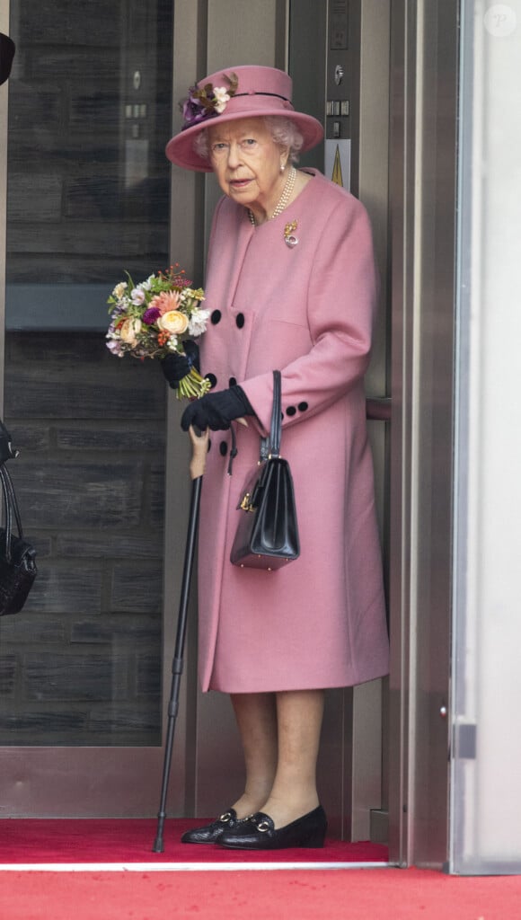 La reine Elizabeth II d'Angleterre assiste à la cérémonie d'ouverture de la sixième session du Senedd à Cardiff, Royaume Uni, 14 oc tobre 2021. 