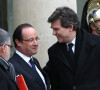 François Hollande et Arnaud Montebourg - Premier conseil des ministres 2013 au Palais de l'Elysée à Paris. Le 3 janvier 2013