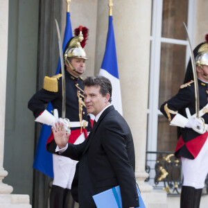 Arnaud de Montebourg arrivant à un dîner officiel au palais de l'Elysée à Paris, le 23 juin 2014.