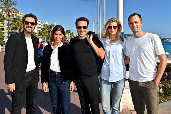 David Foenkinos, Léa Vicens, la célèbre toréro française, Nicolas Bedos, le président du Jury, sa compagne Pauline Desmonts lors de la 3eme édition du Festival Cinéroman à Nice, le 22 octobre 2021.