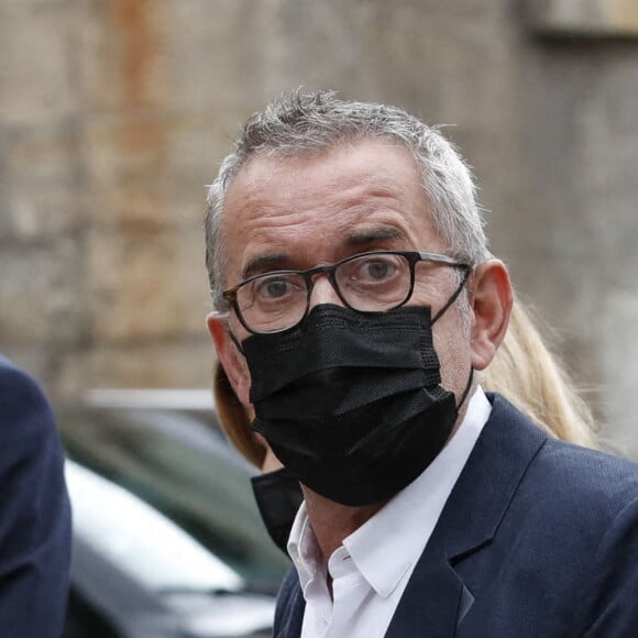 Christophe Dechavanne - Obsèques de Jean-Paul Belmondo en en l'église Saint-Germain-des-Prés, à Paris le 10 septembre 2021. © Cyril Moreau / Bestimage