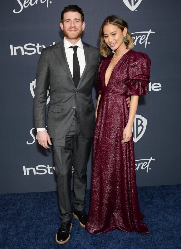 Jamie Chung et son mari Bryan Greenberg - Photocall de la soirée "InStyle and Warner Bros" dans le cadre de la 77ème cérémonie annuelle des Golden Globe Awards au Beverly Hilton Hotel à Los Angeles, le 5 janvier 2020.