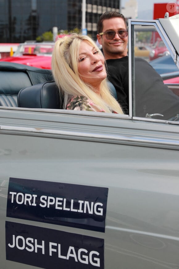 Exclusif - Tori Spelling - Les célébrités participent au rallye "Concours d'Elegance" à Beverly Hills